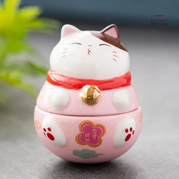 Porte bonheur en céramique, chat japonais mignon