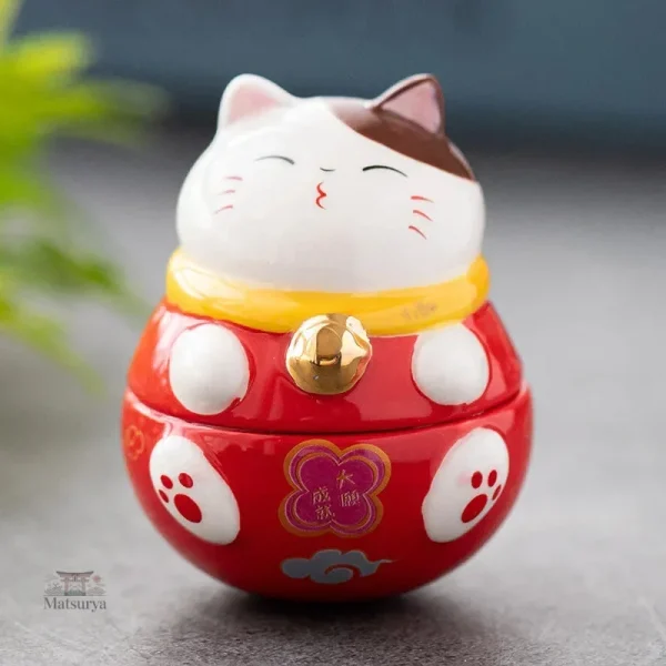 Décoration céramique, chat japonais porte-bonheur