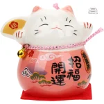 Porte bonheur japonais Maneki Neko en céramique