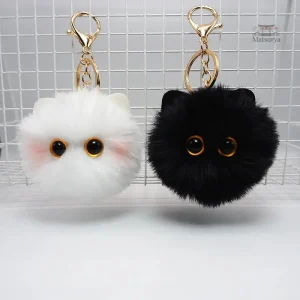 Porte-clé Chat en Peluche Kawaii mignon et doux