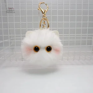 Porte-clé Kawaii peluche à motif de chat, accessoire tendance