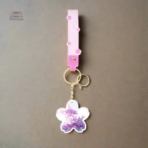 Porte-clef Sakura en acrylique, symbole de la culture japonaise