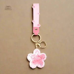 Accessoire porte-clés japonais, design Sakura en acrylique