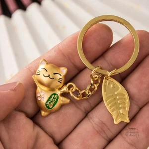Porte-clef japonais représentant un chat souriant