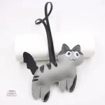Porte-clés artisanal avec motif chat japonais