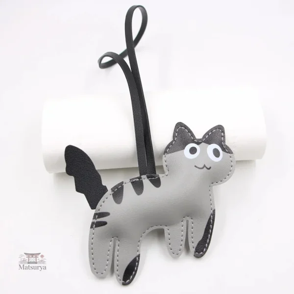 Porte-clés artisanal avec motif chat japonais