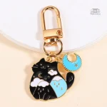 Porte-clés Chat Lune en style japonais