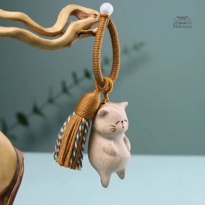 Porte-clés en bois inspiré du design japonais