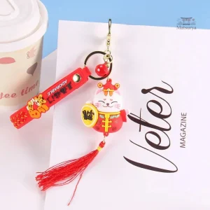 Porte-clés avec pampilles japonaises, élégance artisanale