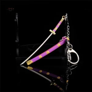 Miniature de katana en porte-clés, design traditionnel