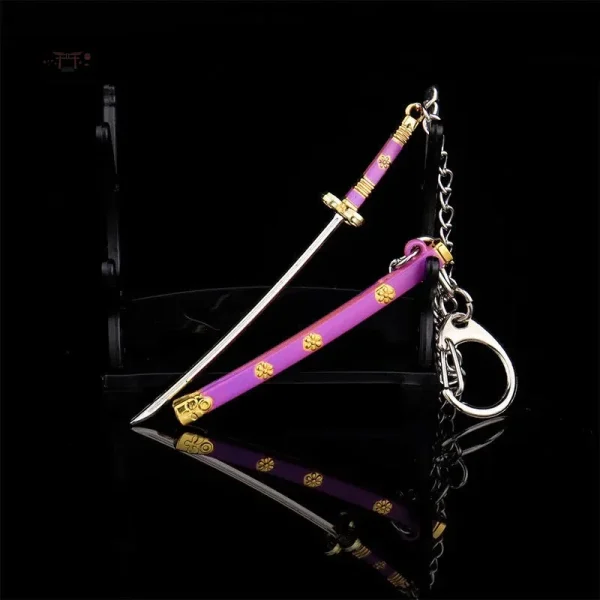 Miniature de katana en porte-clés, design traditionnel