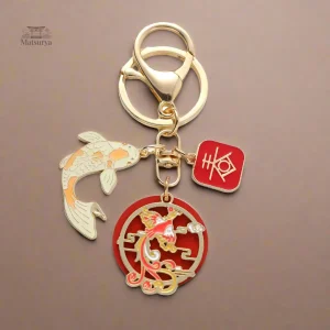 Porte-clés Koi Phénix Japonais en design élégant