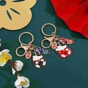 Porte-clés japonais Maneki Koi, symbole de chance et de prospérité