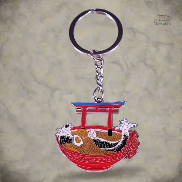 Porte-clés japonais en forme de ramen, accessoire tendance