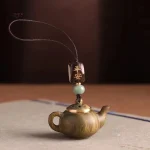Porte-clés décoratif japonais, design théière artisanale