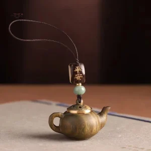 Porte-clés décoratif japonais, design théière artisanale