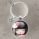 Porte-clés Poupée Japonaise colorée et décorative