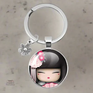 Porte-clés Poupée Japonaise colorée et décorative