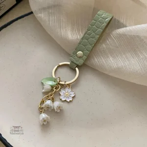 Porte-clés Sakura en cuir japonais élégant
