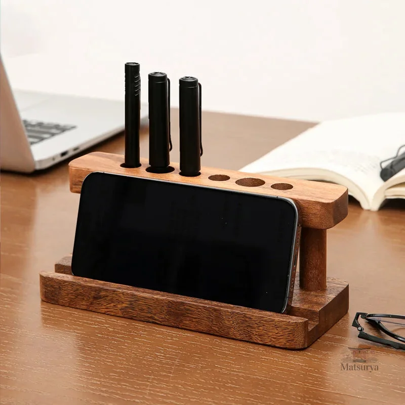 Porte-stylo japonais avec fente pour téléphone élégant