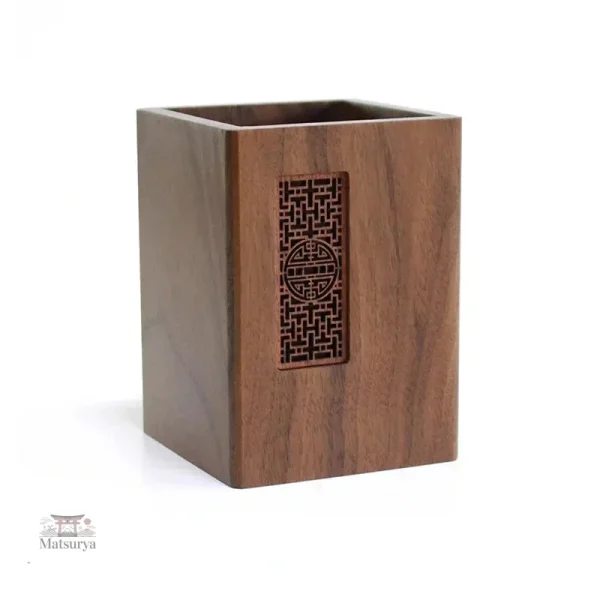 Accessoire de bureau chic en bois japonais