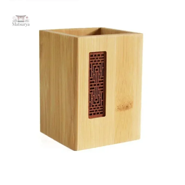 Porte-stylo en bois pour un bureau zen