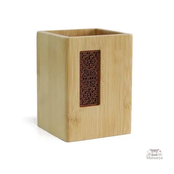 Porte-stylo en bois naturel inspiré du Japon
