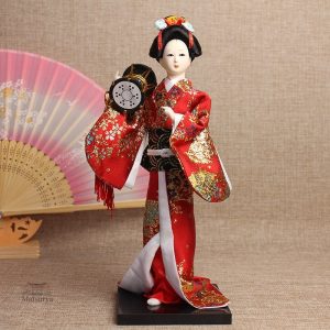 Poupée traditionnelle japonaise colorée et authentique