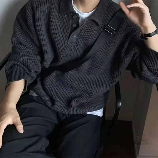 Pull élégant avec col design inspiré du Japon