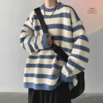 Pull Ample à Rayures Japonais pour Homme
