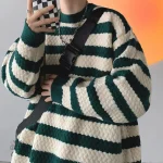 Pull Homme Rayé Style Japonais