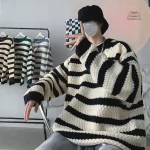 Vêtement Ample Rayé Japonais pour Hommes