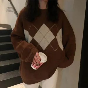 Pull tricoté japonais élégant pour femme