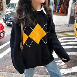 Pull japonais en laine douce, style décontracté