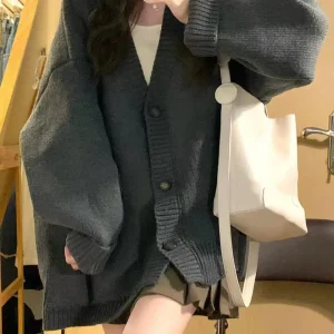 Pull tricoté oversize style japonais pour femme