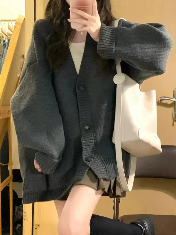 Pull tricoté oversize style japonais pour femme