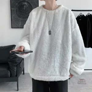 Pull ample en tissu douillet, mode masculine japonaise