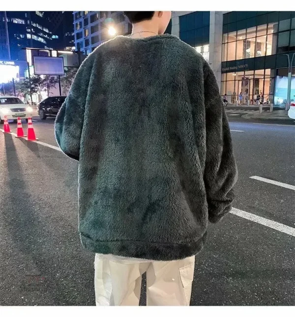 Vêtement douillet pour homme, pull oversize tendance