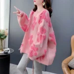 Vêtement japonais féminin, pull ample à nœuds élégants