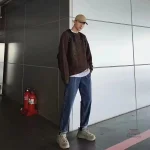 Pull pour homme, ample et au design japonais vintage