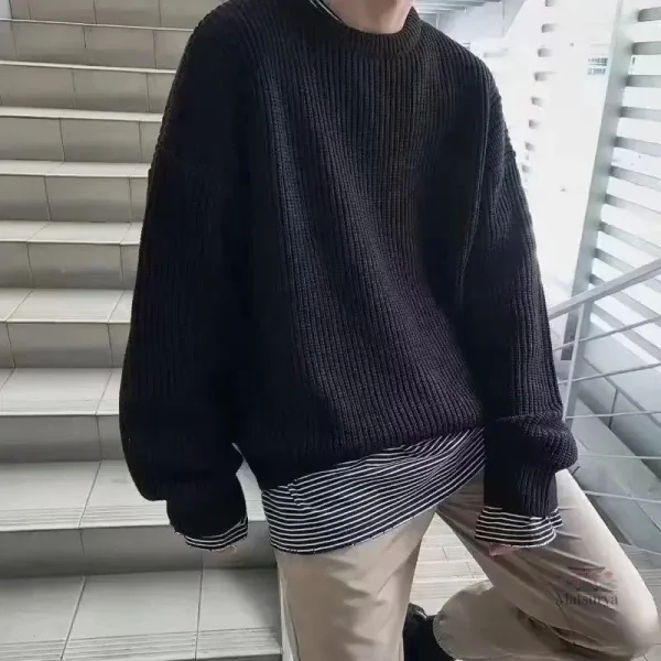 Pull ample avec design japonais pour une allure vintage