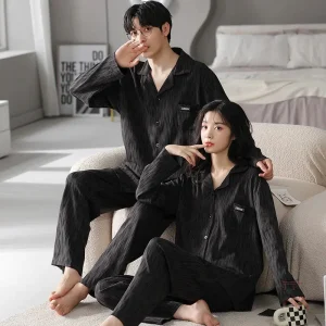 Pyjama Japonais Femme 2 pièces Noir Style