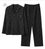 Vêtement de nuit élégant noir, style japonais pour femmes