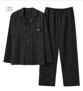 Vêtement de nuit élégant noir, style japonais pour femmes