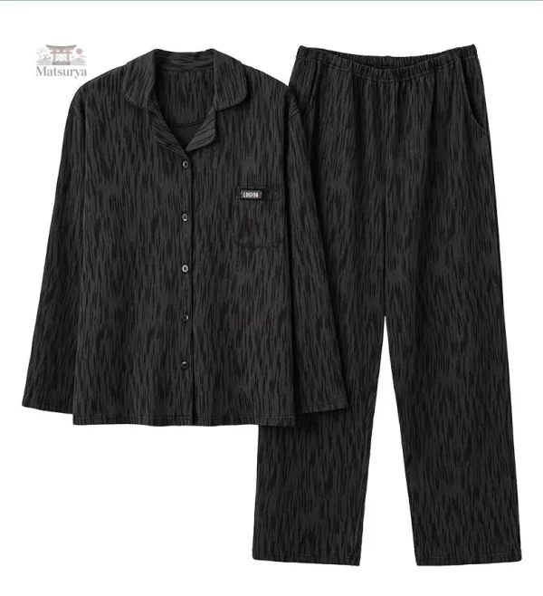 Vêtement de nuit élégant noir, style japonais pour femmes