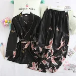 Vêtements de nuit femme, pyjama japonais élégant
