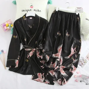 Vêtements de nuit femme, pyjama japonais élégant