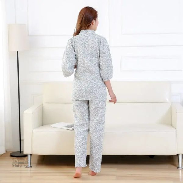 Pyjama femme en coton, design japonais traditionnel