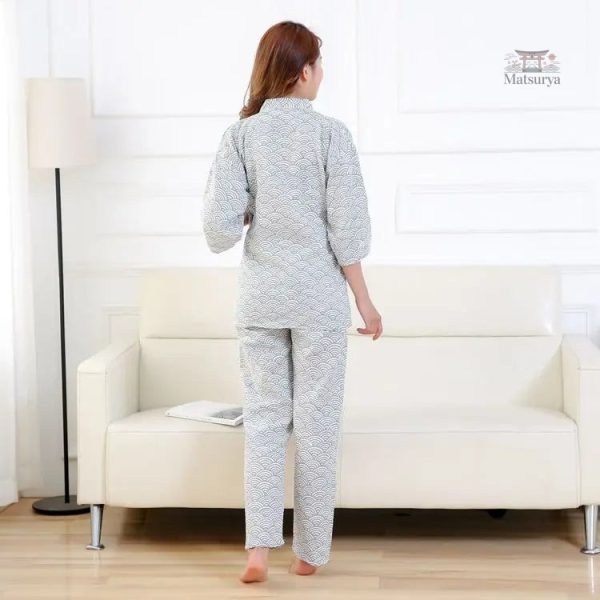 Pyjama féminin en coton avec motifs japonais