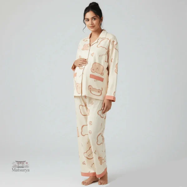pyjama-japonais-femme-imprime-ours-1 Pyjama Japonais Femme Ours Imprimé